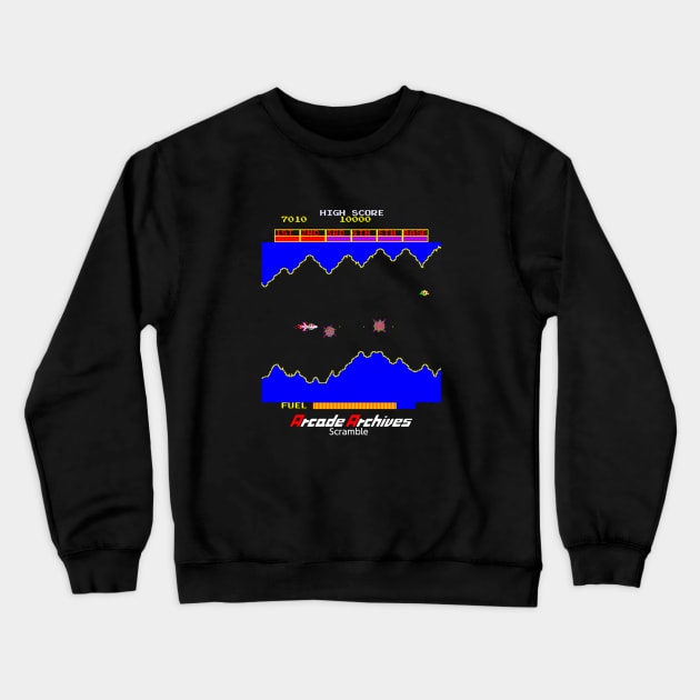 Mod.9 Arcade Scramble Space Invader Video Game Crewneck Sweatshirt by parashop